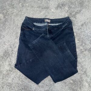 Plus‎ Size Chico's Blue Straight Leg Jeans with Unique Overlapping Closure
